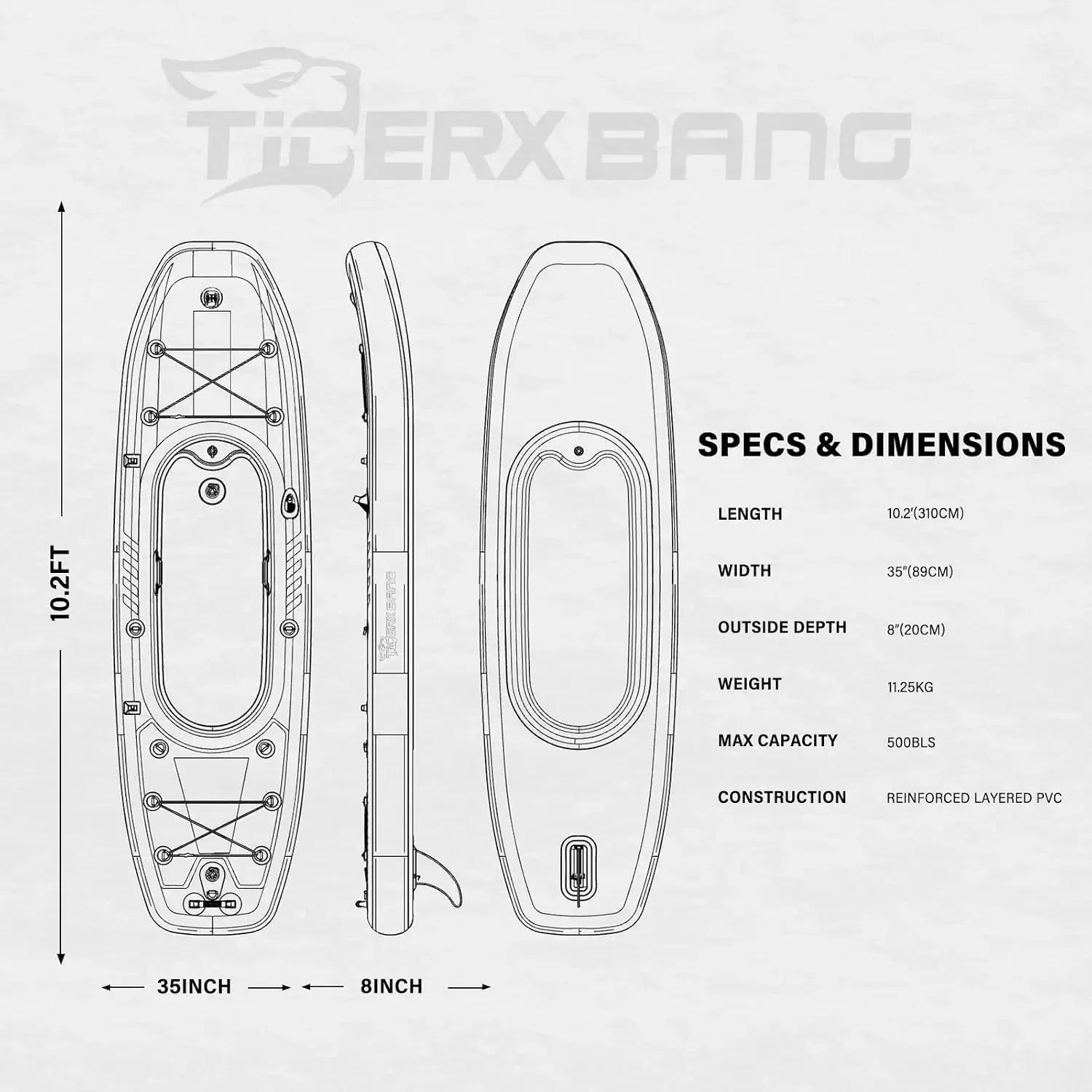 كاياك قابل للنفخ من تايجر إكس  - مراجعة Fishing Boat Oar وسعره